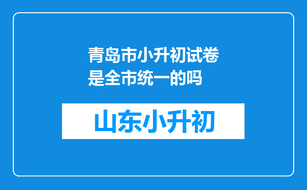 青岛市小升初试卷是全市统一的吗