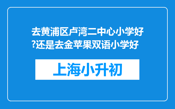 去黄浦区卢湾二中心小学好?还是去金苹果双语小学好