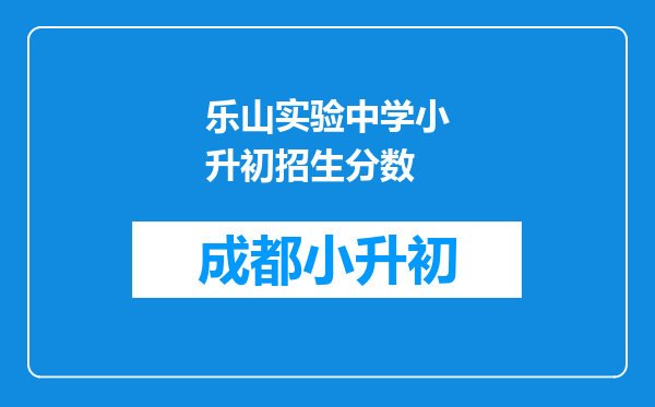 乐山实验中学小升初招生分数