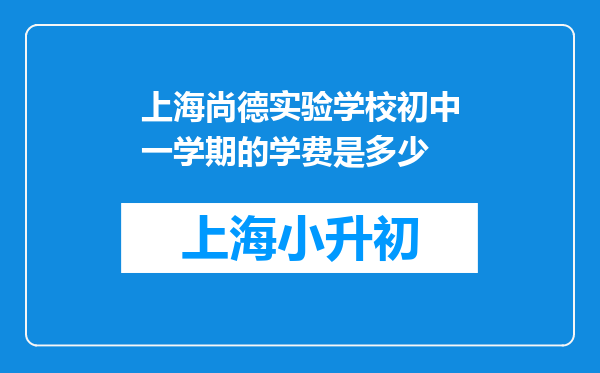 上海尚德实验学校初中一学期的学费是多少