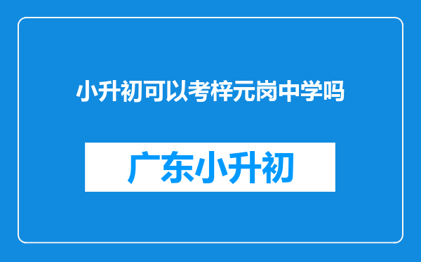 小升初可以考梓元岗中学吗