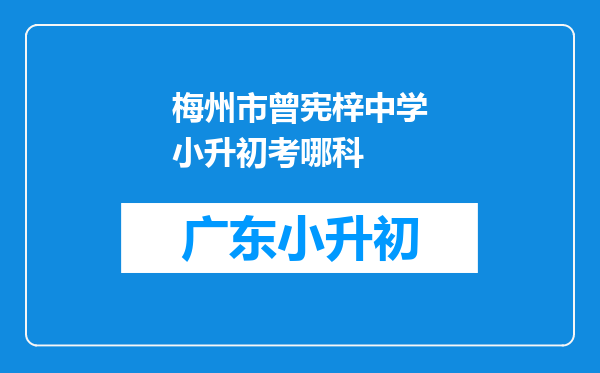 梅州市曾宪梓中学小升初考哪科