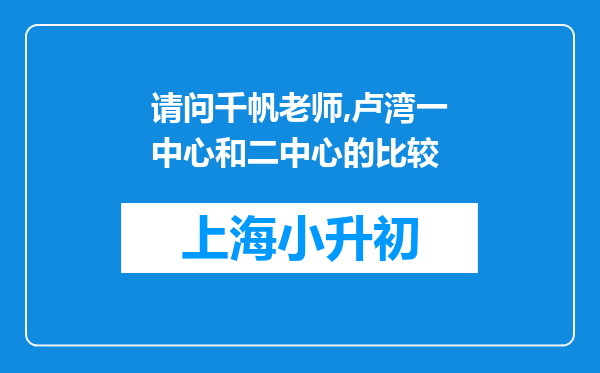 请问千帆老师,卢湾一中心和二中心的比较