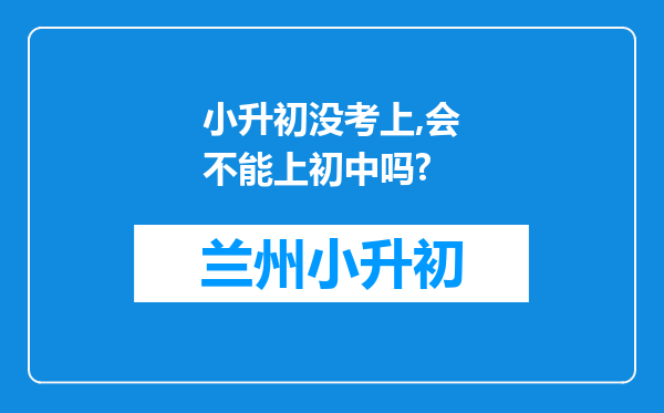 小升初没考上,会不能上初中吗?