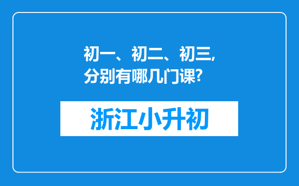 初一、初二、初三,分别有哪几门课?