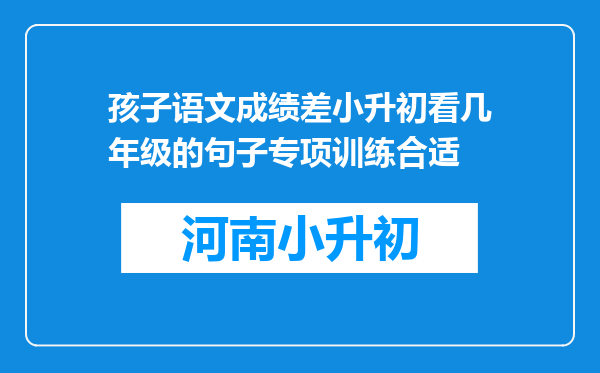 孩子语文成绩差小升初看几年级的句子专项训练合适