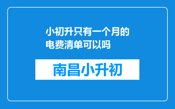 小初升只有一个月的电费清单可以吗