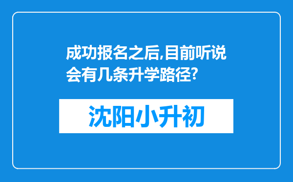 成功报名之后,目前听说会有几条升学路径?