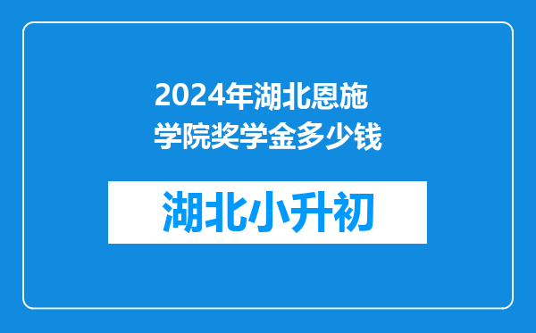 2024年湖北恩施学院奖学金多少钱