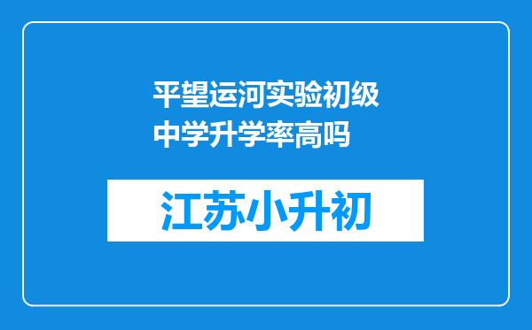 平望运河实验初级中学升学率高吗