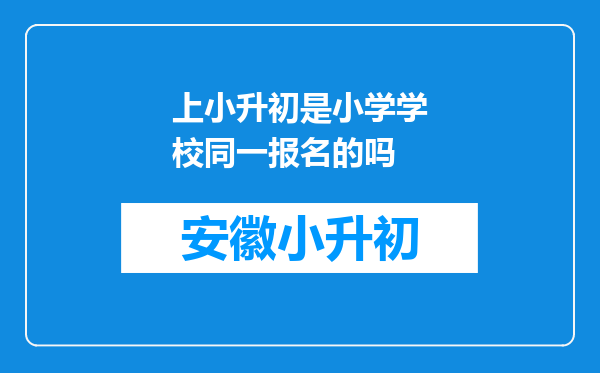 上小升初是小学学校同一报名的吗