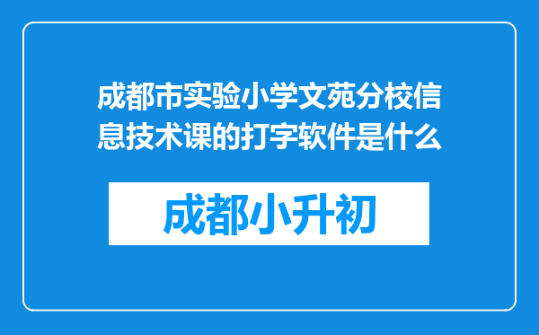 成都市实验小学文苑分校信息技术课的打字软件是什么