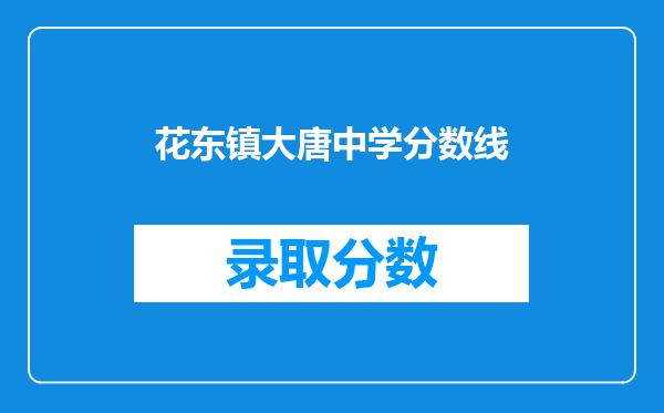 花东镇大唐中学分数线