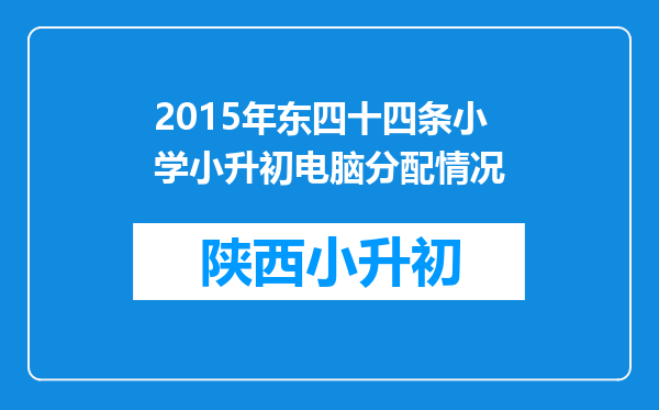 2015年东四十四条小学小升初电脑分配情况