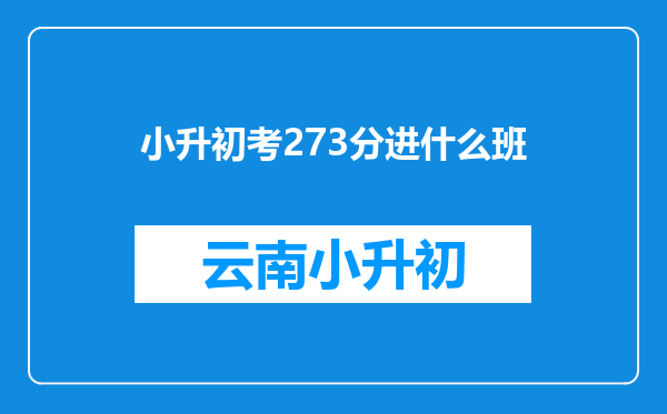 小升初考273分进什么班