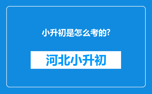 小升初是怎么考的?