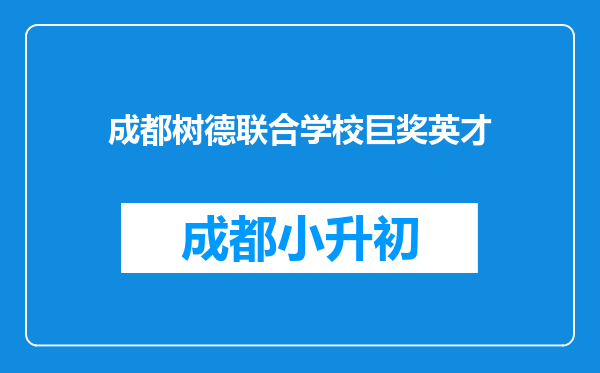 成都树德联合学校巨奖英才