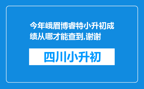 今年峨眉博睿特小升初成绩从哪才能查到,谢谢