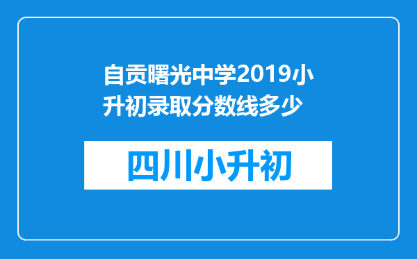 自贡曙光中学2019小升初录取分数线多少