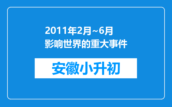 2011年2月~6月影响世界的重大事件