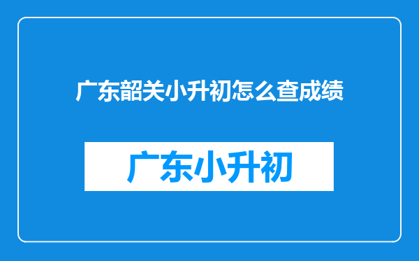 广东韶关小升初怎么查成绩