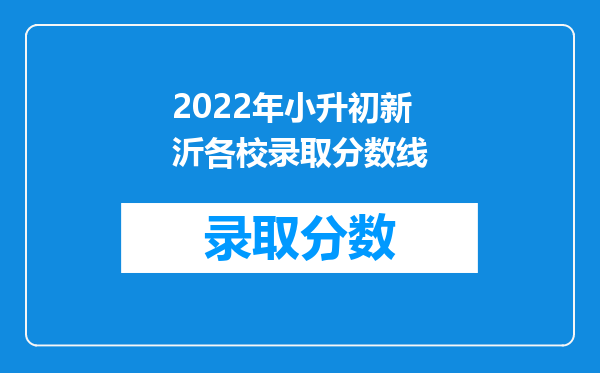 2022年小升初新沂各校录取分数线