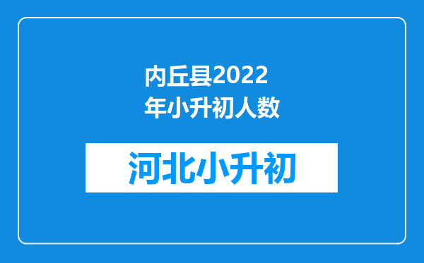 内丘县2022年小升初人数