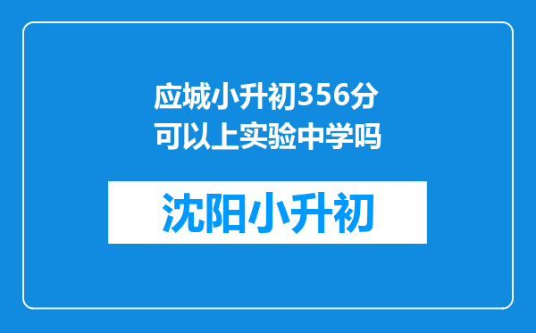 应城小升初356分可以上实验中学吗