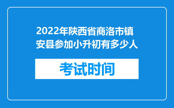 2022年陕西省商洛市镇安县参加小升初有多少人