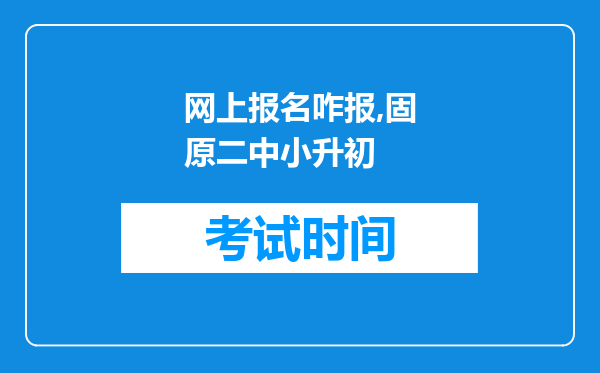 网上报名咋报,固原二中小升初