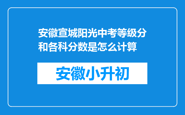 安徽宣城阳光中考等级分和各科分数是怎么计算