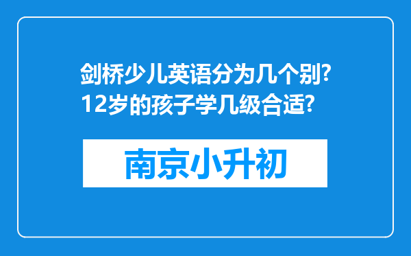 剑桥少儿英语分为几个别?12岁的孩子学几级合适?