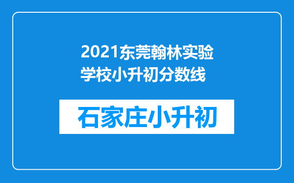 2021东莞翰林实验学校小升初分数线