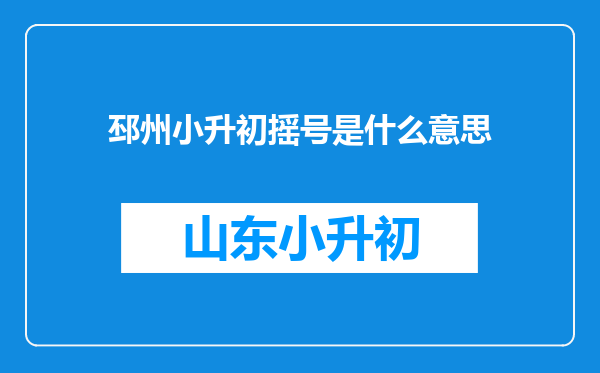 邳州小升初摇号是什么意思