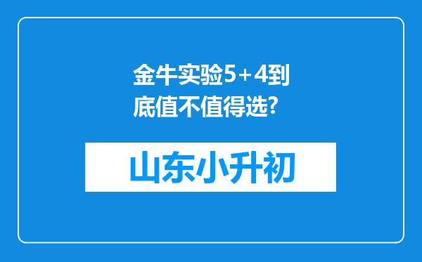 金牛实验5+4到底值不值得选?