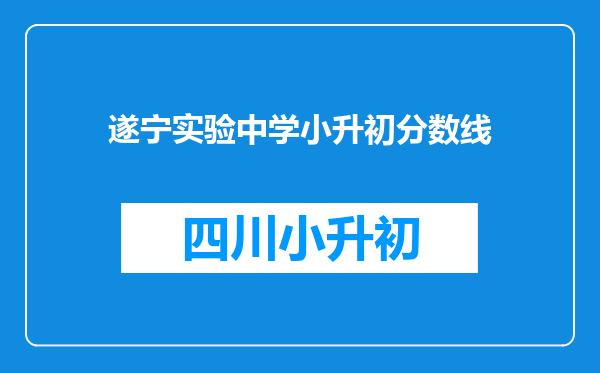 遂宁实验中学小升初分数线