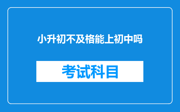 小升初不及格能上初中吗