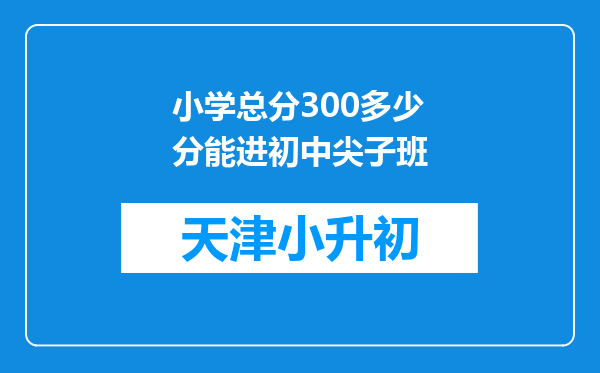 小学总分300多少分能进初中尖子班