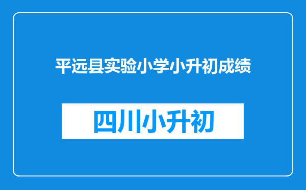 平远县实验小学小升初成绩