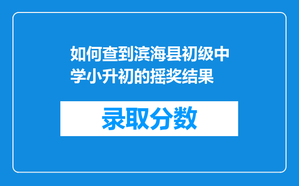 如何查到滨海县初级中学小升初的摇奖结果