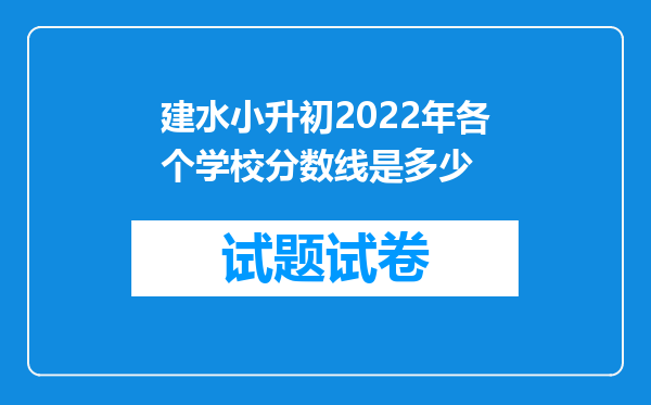 建水小升初2022年各个学校分数线是多少