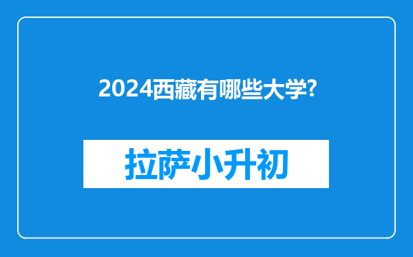 2024西藏有哪些大学?