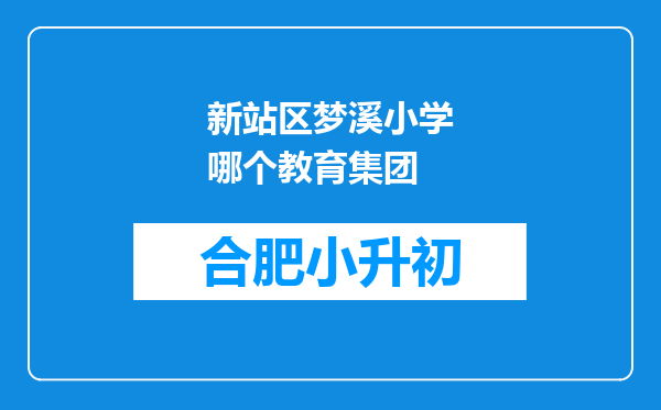 新站区梦溪小学哪个教育集团