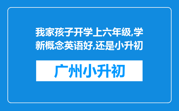 我家孩子开学上六年级,学新概念英语好,还是小升初