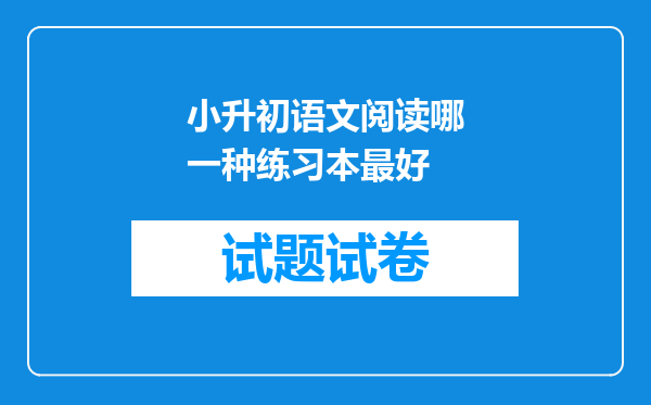 小升初语文阅读哪一种练习本最好