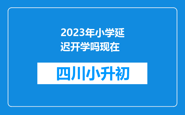 2023年小学延迟开学吗现在