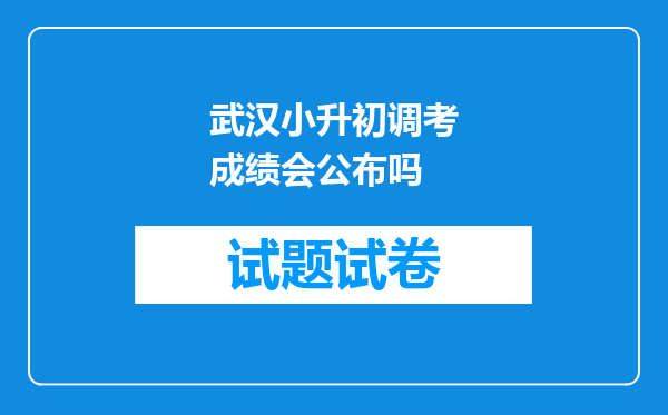 武汉小升初调考成绩会公布吗