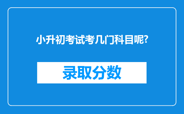 小升初考试考几门科目呢?