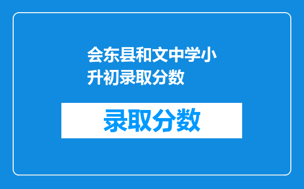 会东县和文中学小升初录取分数