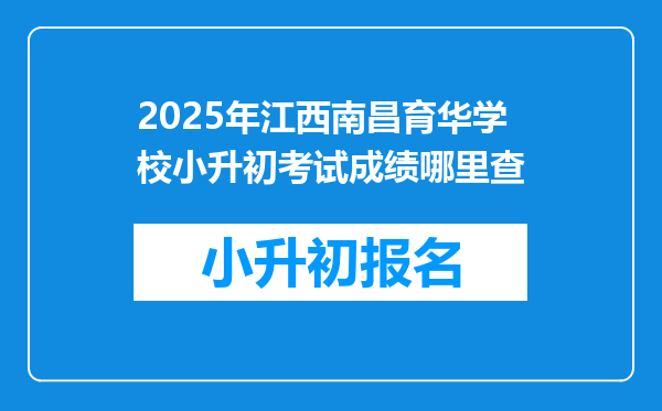 2025年江西南昌育华学校小升初考试成绩哪里查